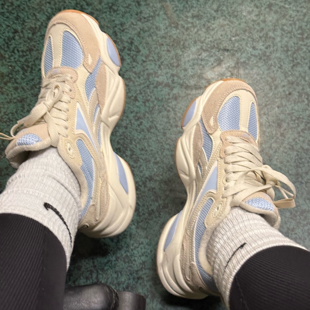 H&M Cream and Blue Chunky Sneakers